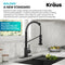 Kraus Bolden 18 in. Commercial Style Pull-Down Single Handle Kitchen Faucet with Deck Plate