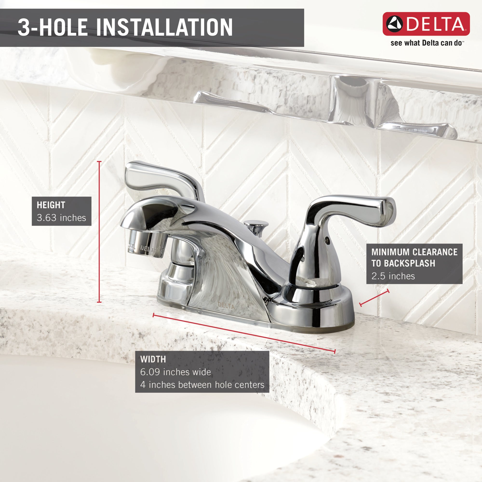 Delta Foundations Centerset Bathroom Sink Faucet Eco-Friendly