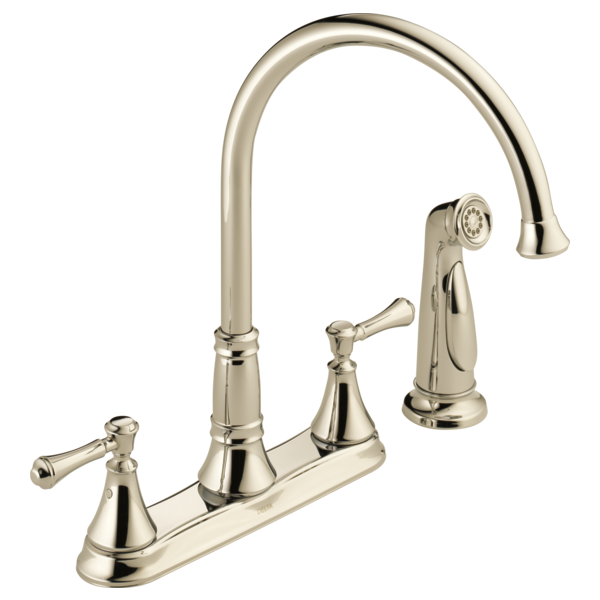 Delta Cassidy Two Handle Kitchen Faucet with Sprayer