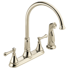 Delta Cassidy Two Handle Kitchen Faucet with Sprayer