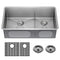 Delta Lenta 32 in. Undermount 16 Gauge Stainless Double Bowl Kitchen Sink