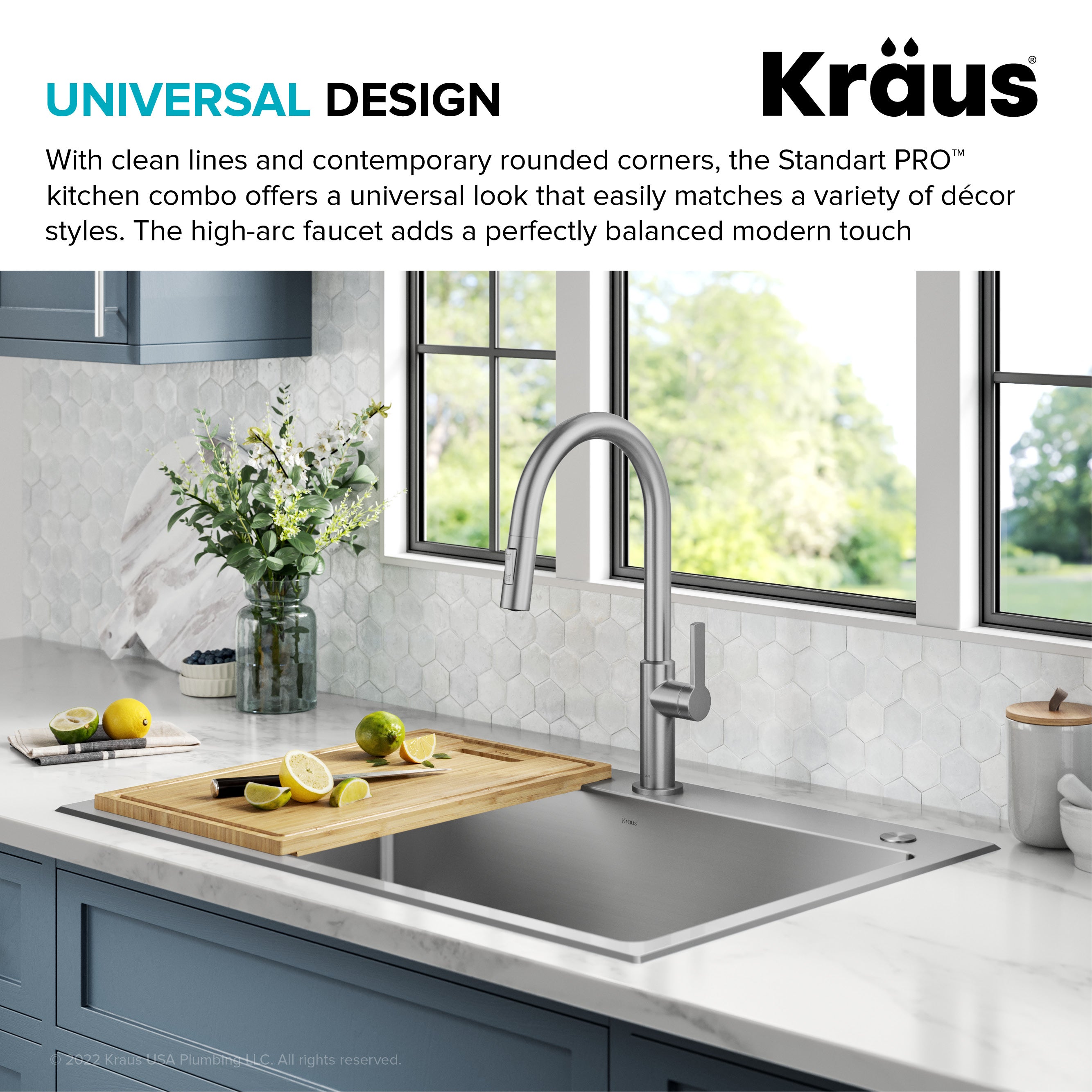 Kraus Standart PRO 33 in. Drop-In / Undermount 18-Gauge Stainless Steel Single Bowl Kitchen Sink and Pull-Down Faucet