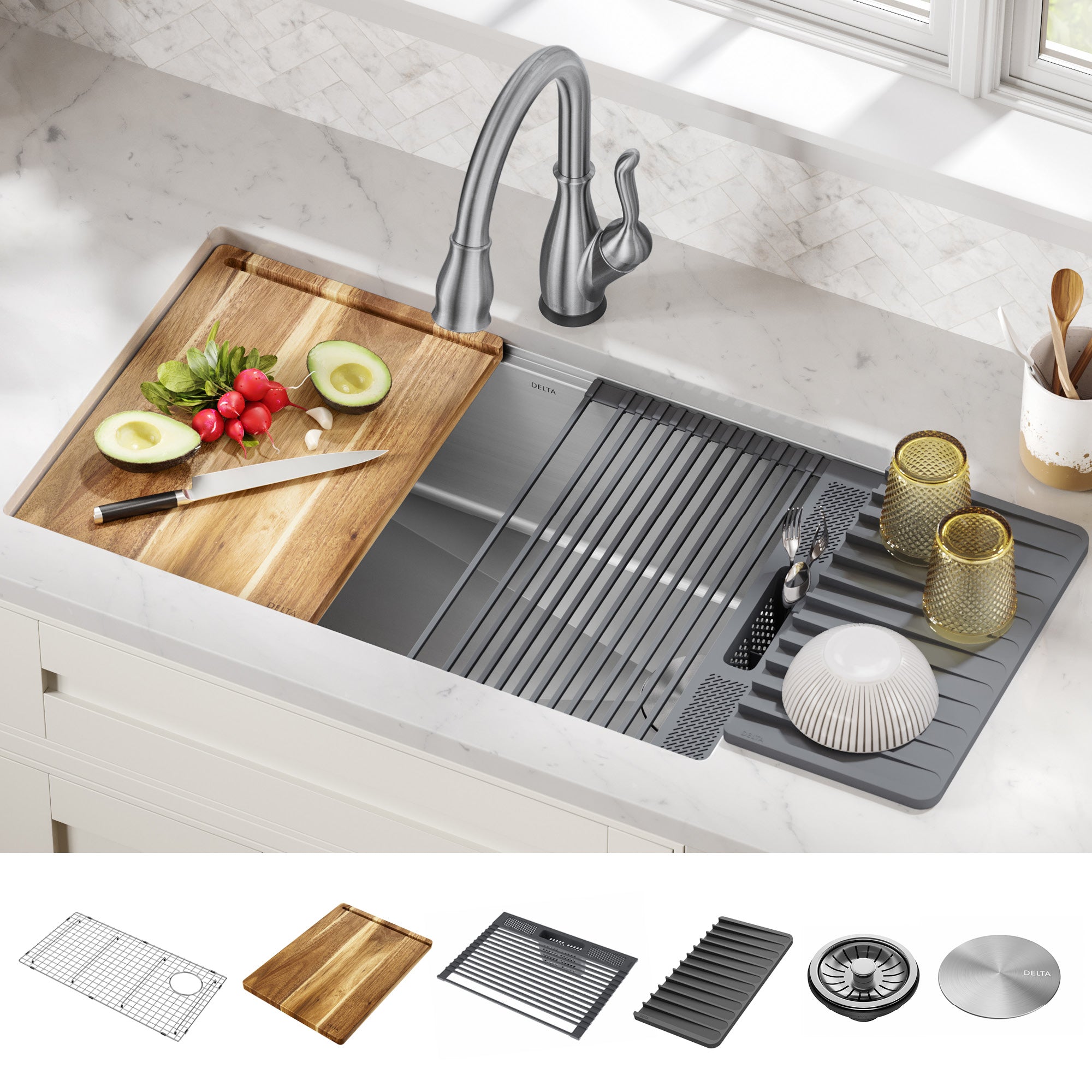 Delta Lorelai 30 in. Kitchen Sink Undermount 16 Gauge Stainless Single Bowl