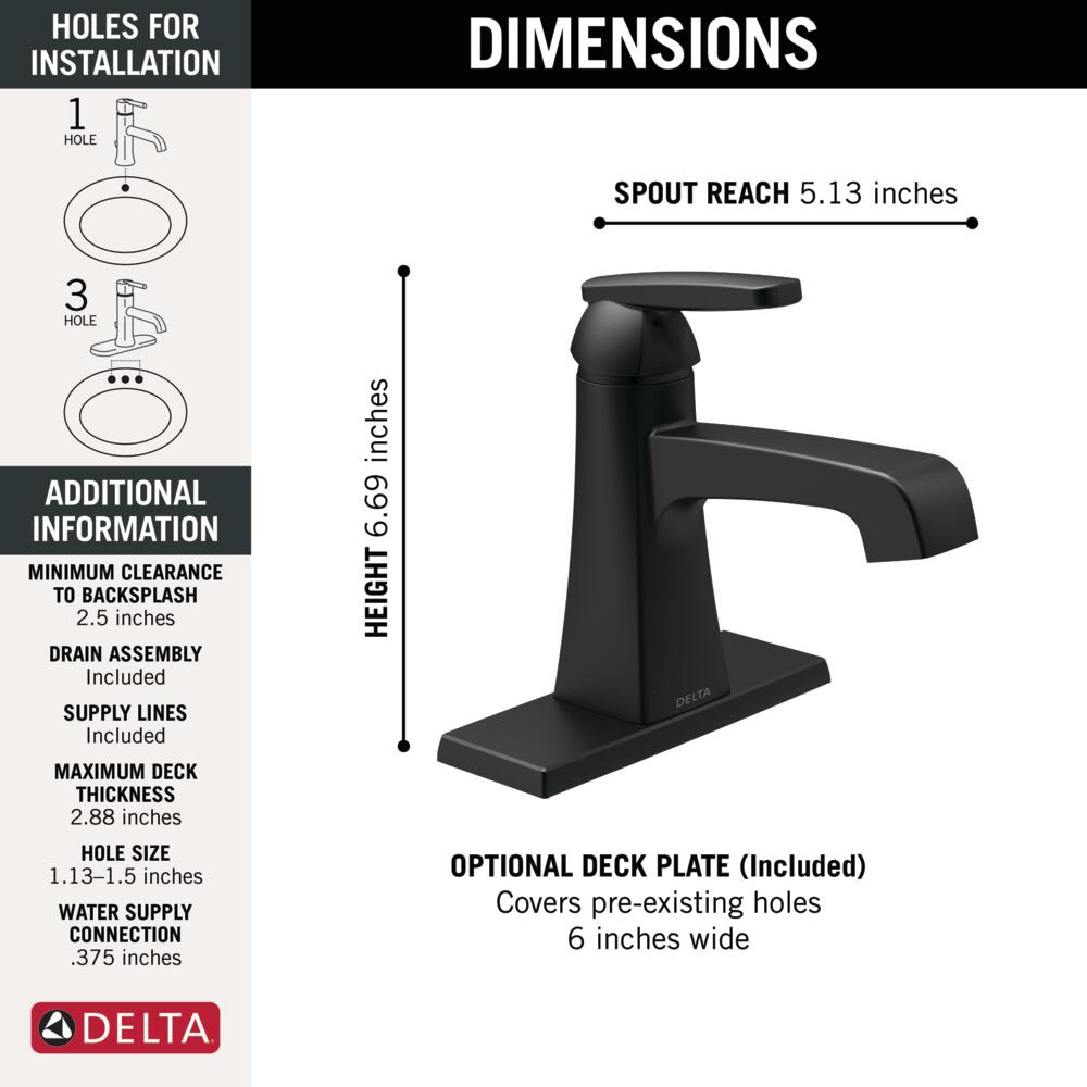 Delta Ashlyn Single Handle Bathroom Sink Faucet