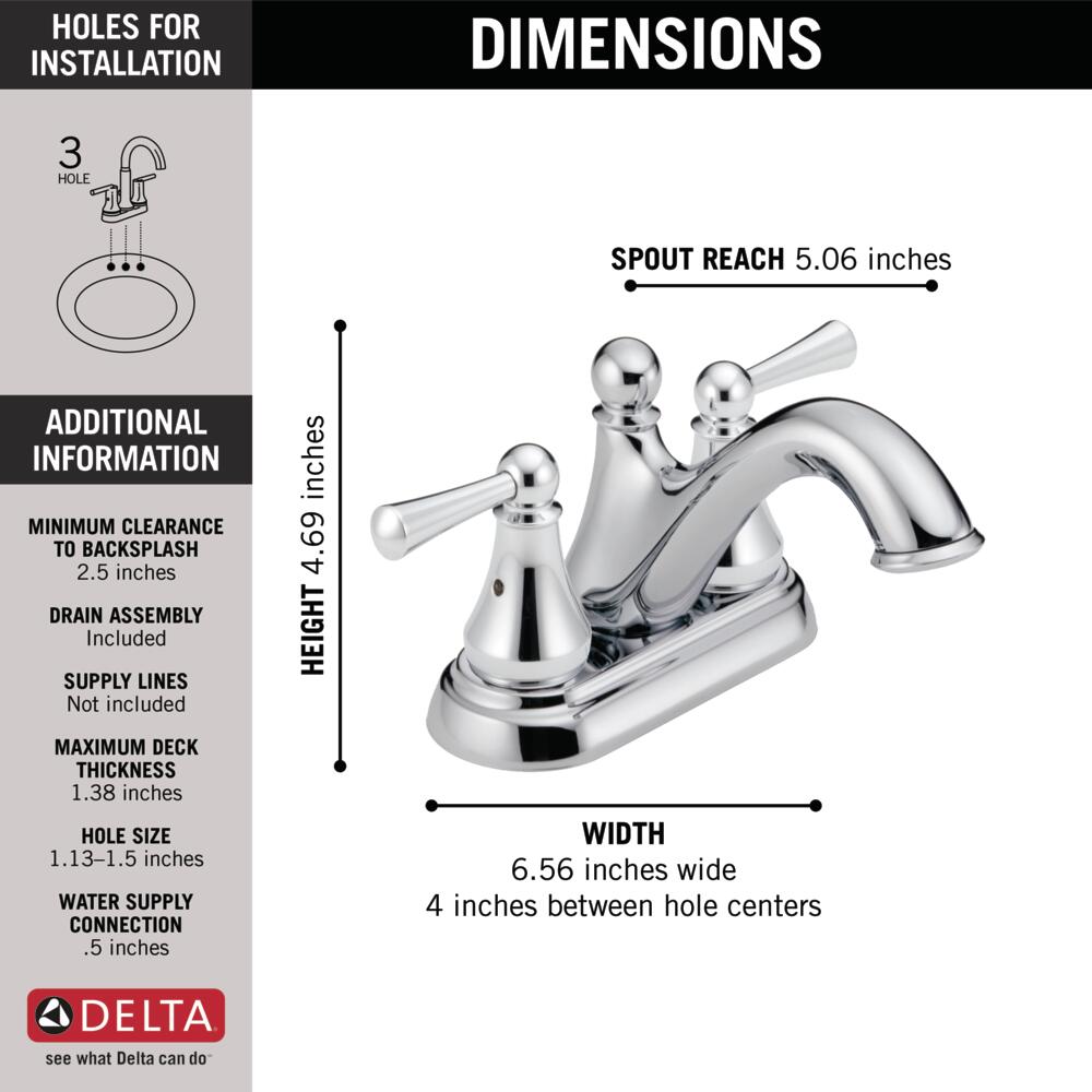 Delta Haywood Two Handle Centerset Bathroom Sink Faucet