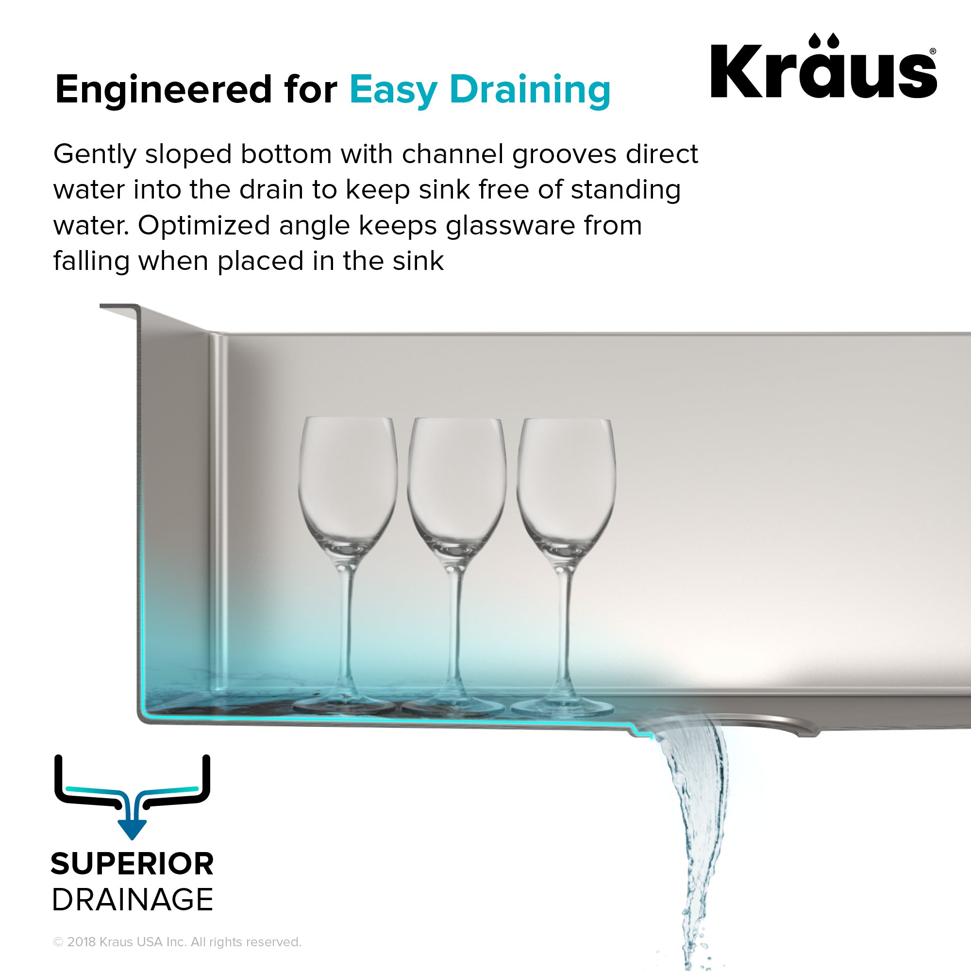 Kraus 18x18 in. Standart PRO Drop-In 16 Gauge Single Bowl Stainless Kitchen Sink