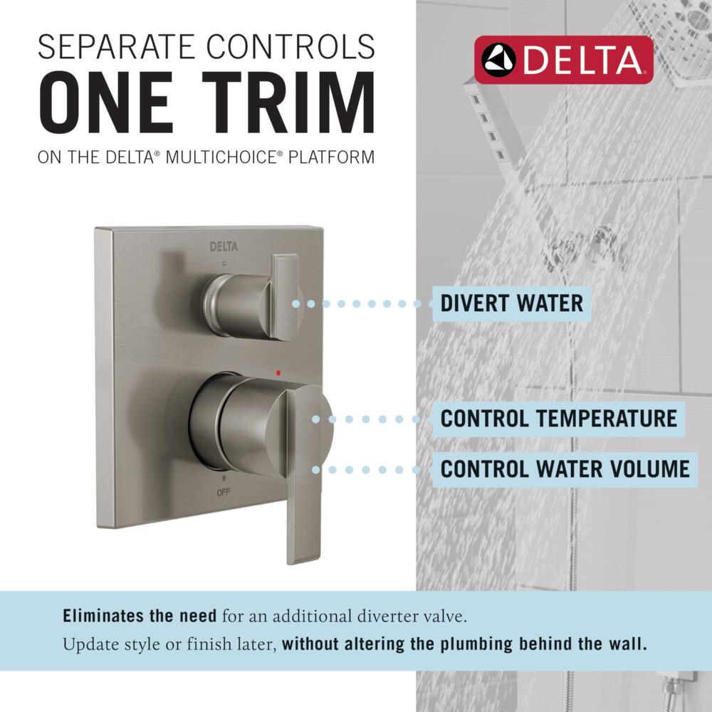 Delta Ara Diverter Trim 3-Setting 2 Handle 14 Series Certified Refurbished