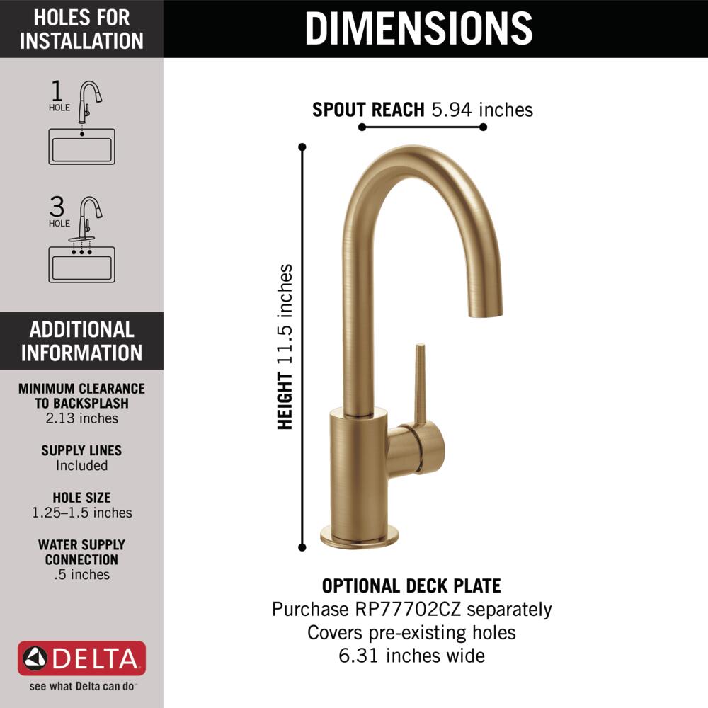 Delta Trinsic True Bar Limited Swivel