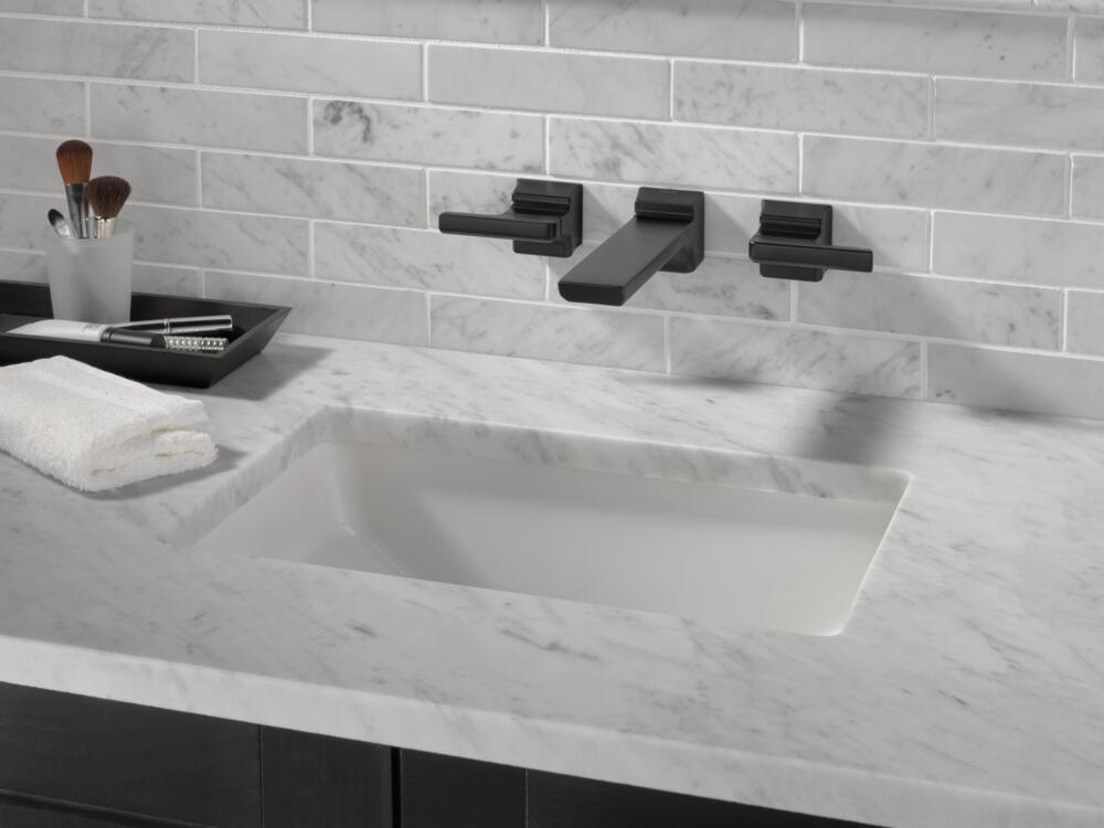 Delta Pivotal 2-Handle Wall-Mount Bathroom Sink Faucet Trim Certified Refurbished