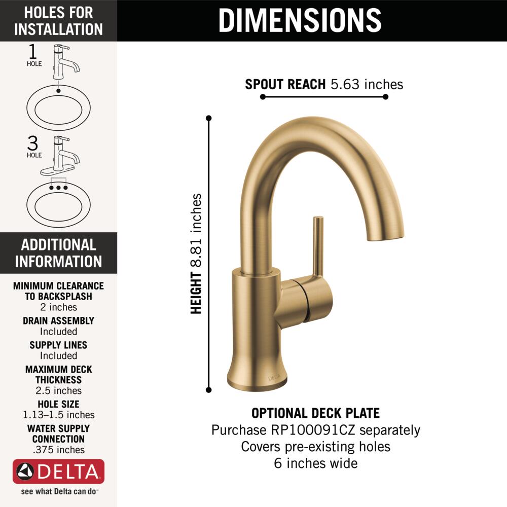 Delta Trinsic Single Handle Bathroom Sink Faucet