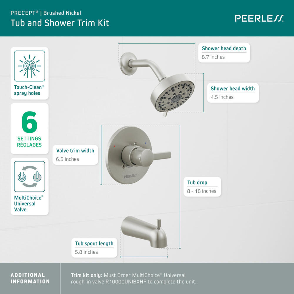 Peerless Precept Tub / Shower Trim Kit