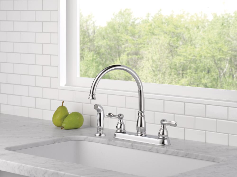 Delta Windemere 2 Handle Kitchen Faucet Certified Refurbished