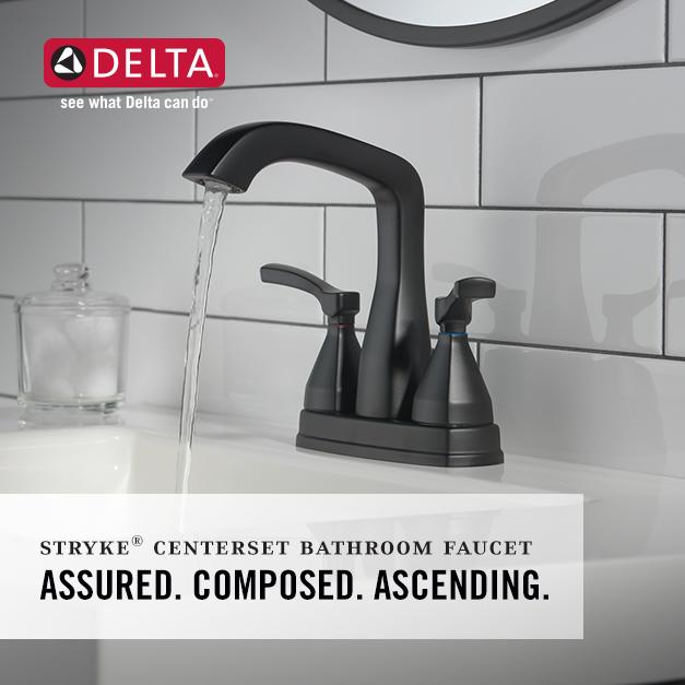 Delta Stryke 2 Handle Centerset Bathroom Sink Faucet Certified Refurbished