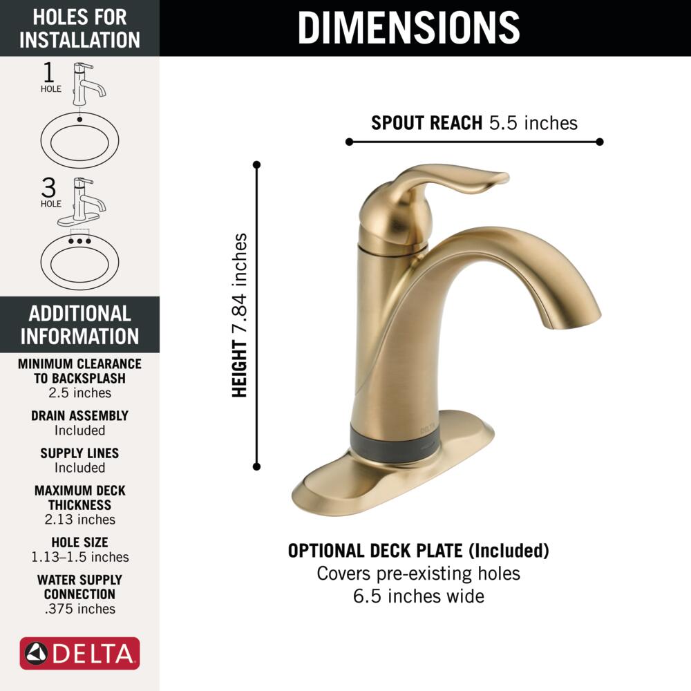 Delta Lahara Single Handle Bathroom Sink Faucet with Touch2O