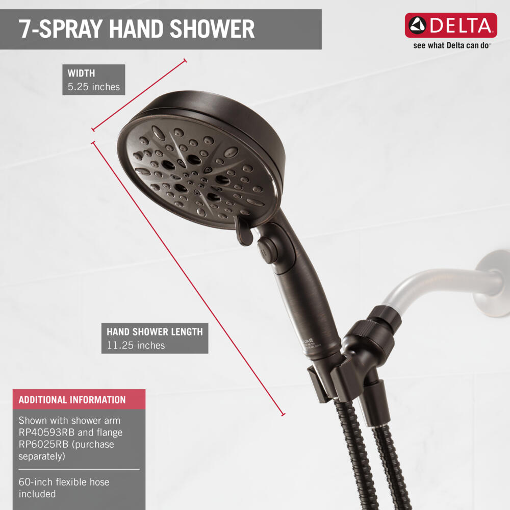 Delta Universal H2O Hand Shower 1.75 GPM 7-Setting