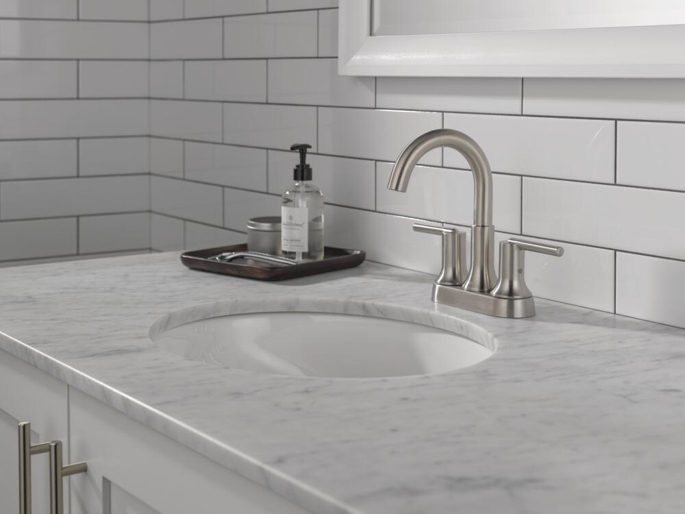 Delta Trinsic 2 Handle Centerset Bathroom Sink Faucet Certified Refurbished