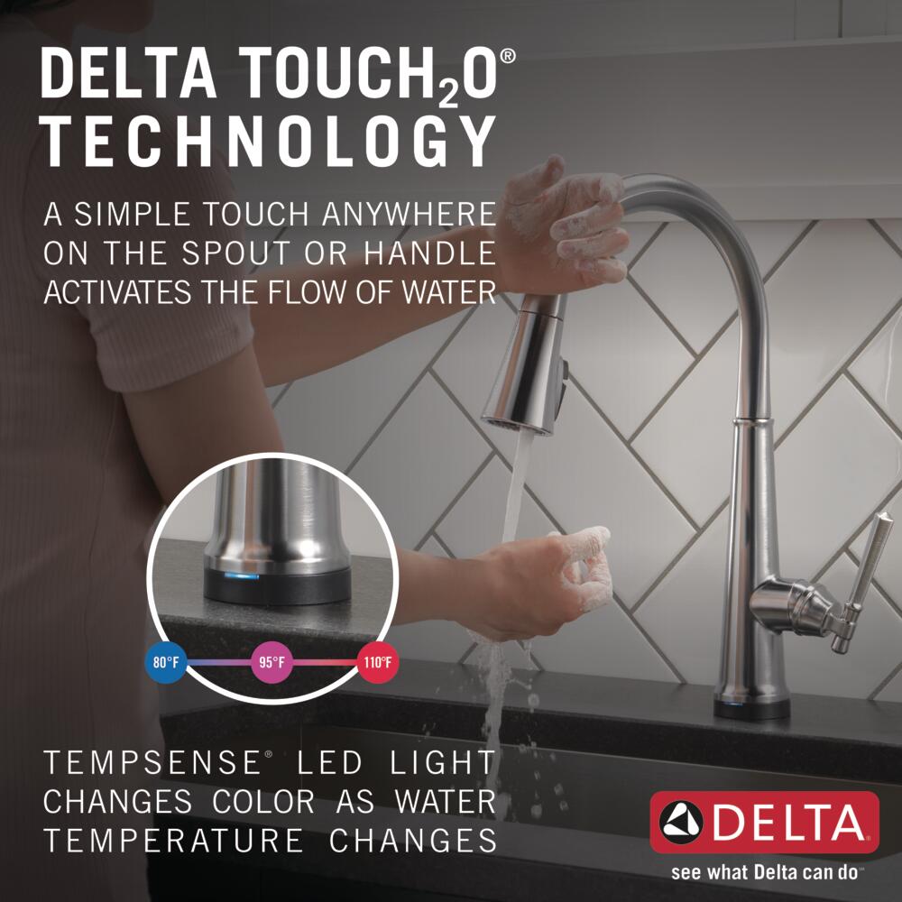 Delta Emmeline Single Handle Pull-Down Kitchen Faucet with Touch2O