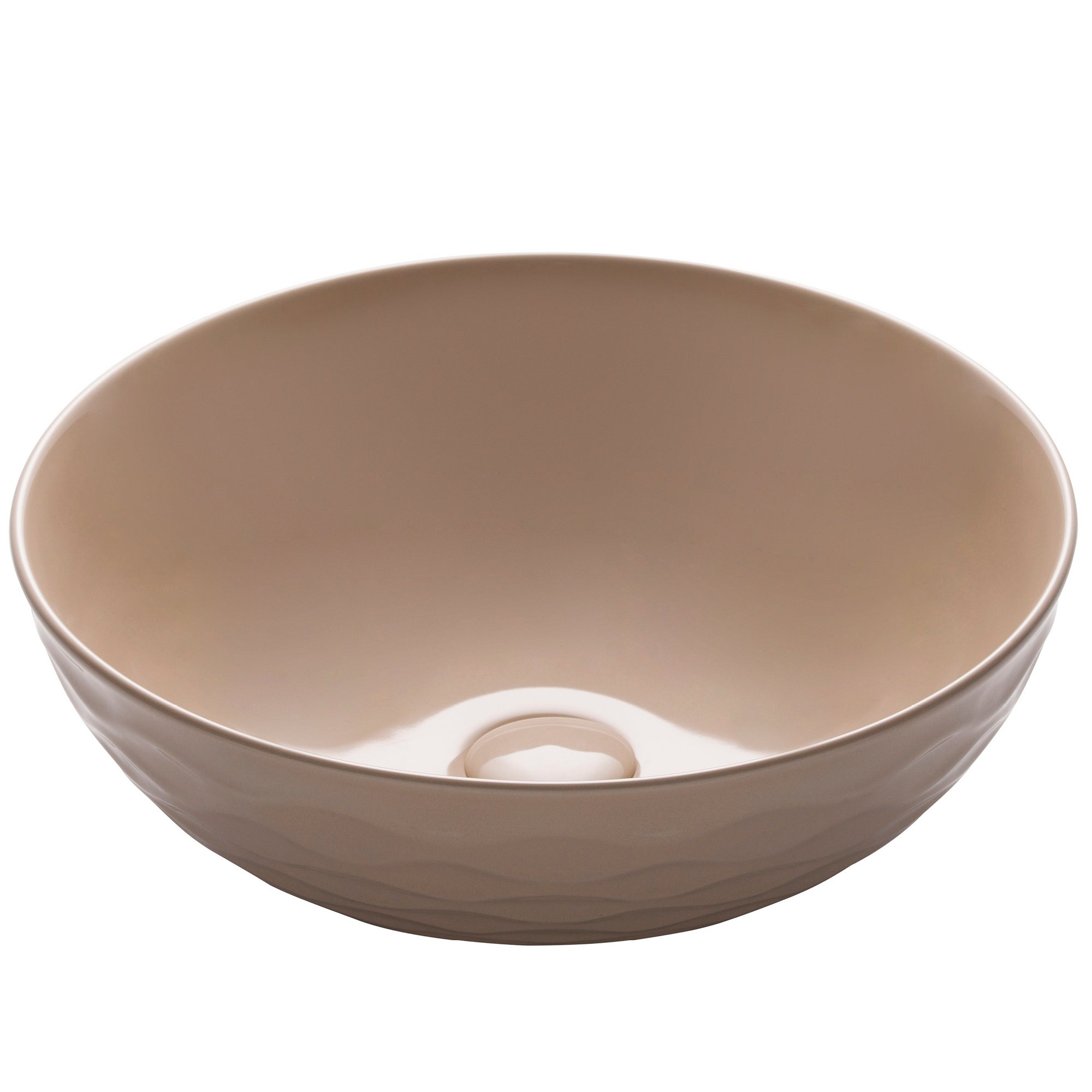 KRAUS Viva Round Porcelain Ceramic Vessel Bathroom Sink, 16 1/2 in. D x 5 1/2 in. H