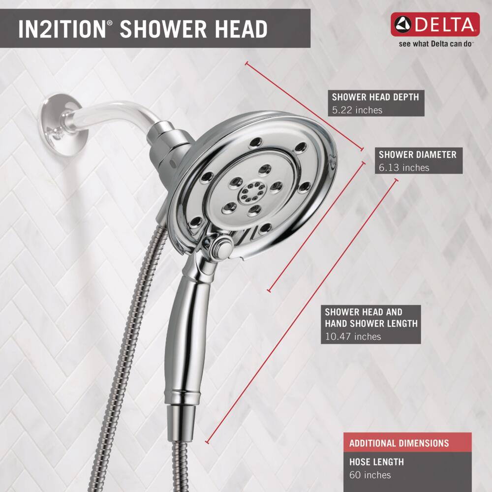 Delta Universal In2ition H2Okinetic Handheld Shower Head 2.5 GPM w/MagnaTite 4-Setting Certified Refurbished