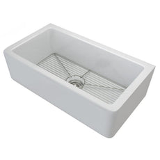 Kraus Reversible Apron Front 33 in. Farmhouse Fireclay Single Bowl Kitchen Sink in Gloss White