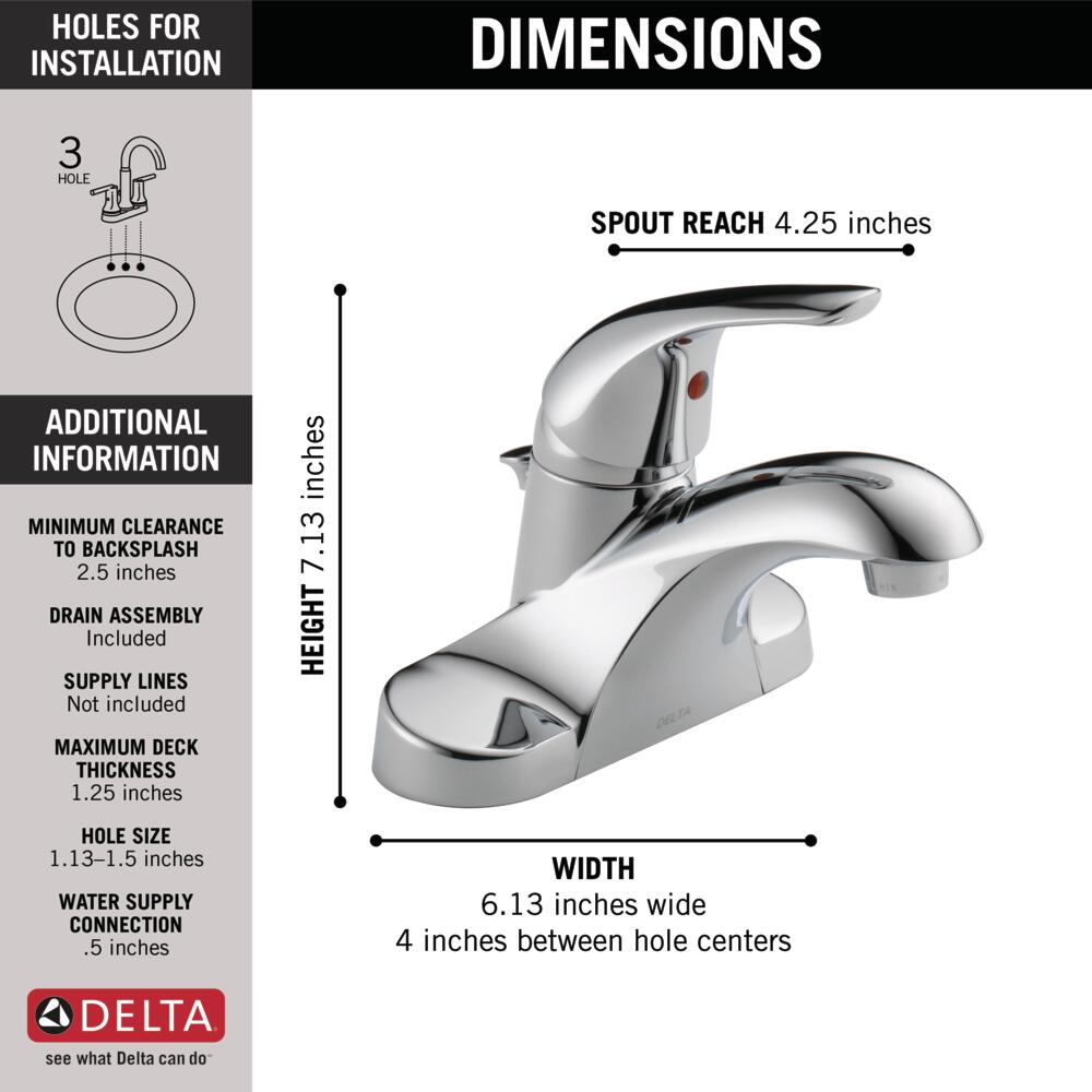 Delta Foundations Centerset Bathroom Sink Faucet Bathroom Sink Faucet