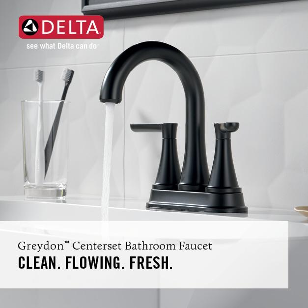 Delta Greydon 2 Handle Centerset Bathroom Sink Faucet Certified Refurbished