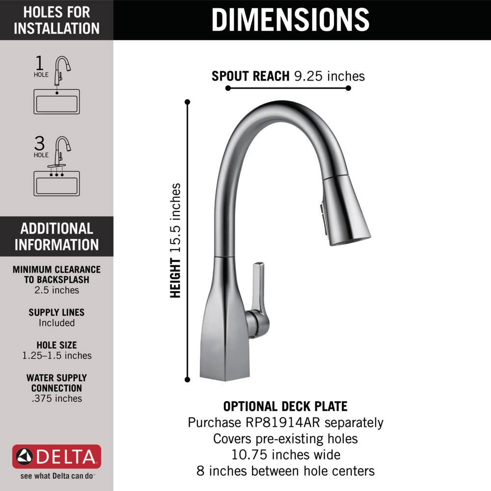 Delta Mateo Pulldown Kitchen Faucet Certified Refurbished
