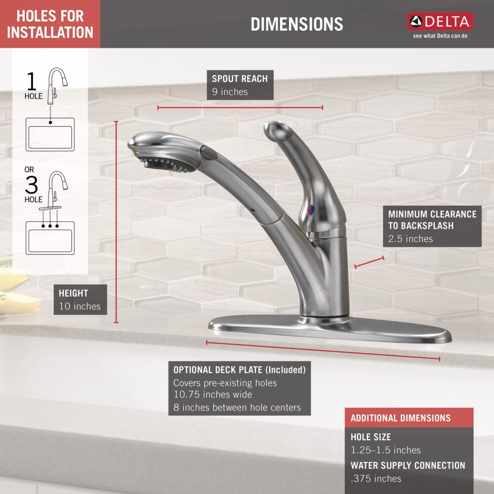 Delta Signature Pull-Out Kitchen Faucet Single Handle