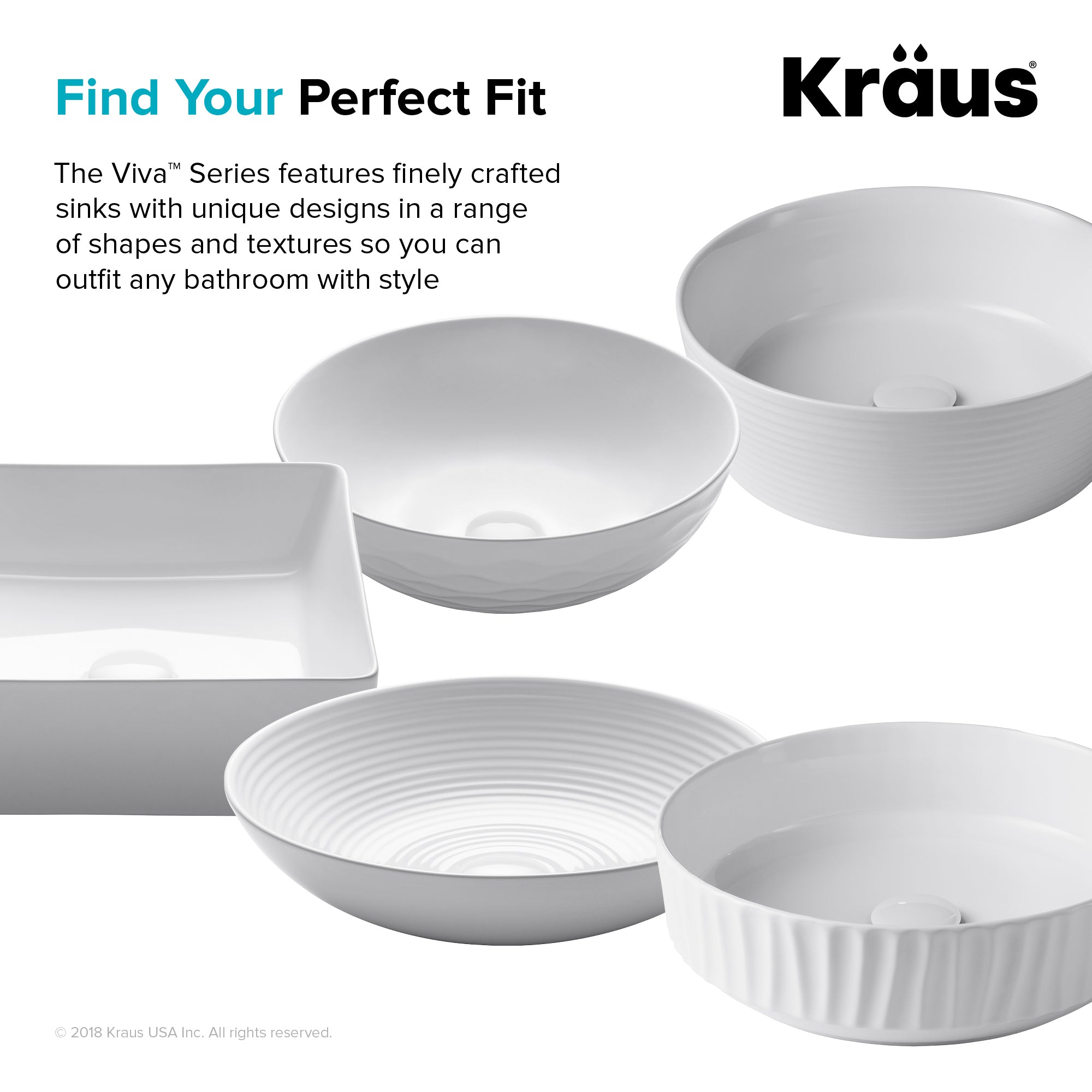 KRAUS Viva Round Porcelain Ceramic Vessel Bathroom Sink, 16 1/2 in. D x 5 1/2 in. H