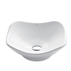 KRAUS Elavo Modern Art Vessel Porcelain Ceramic Bathroom Sink, 15 1/2 inch