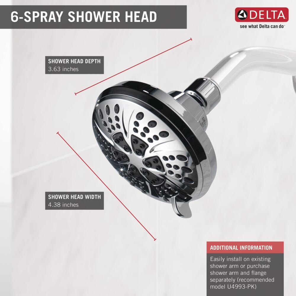 Delta Universal Shower Head 2 Handle .5 GPM 6-Setting Certified Refurbished