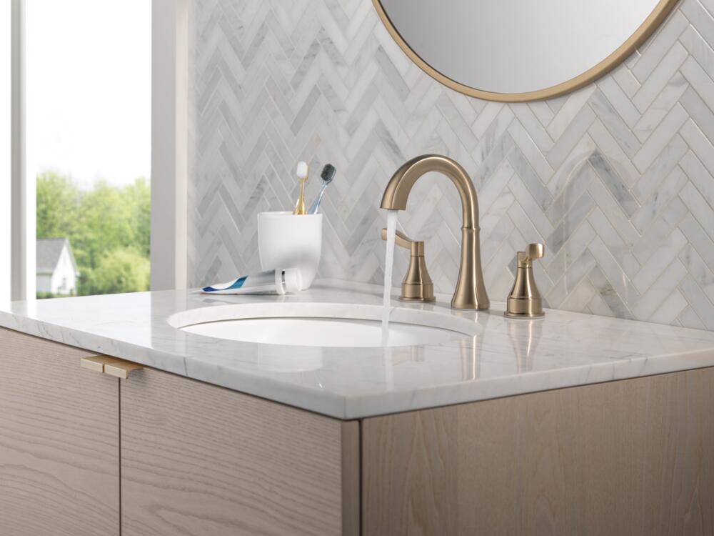 Delta Faryn Two Handle Widespread Bathroom Sink Faucet