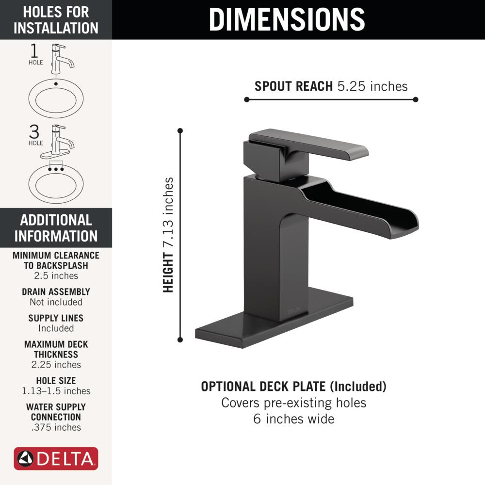 Delta Ara Single Handle Channel Bathroom Sink Faucet