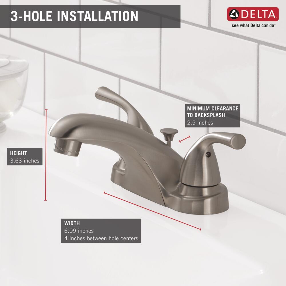 Delta Foundations Two Handle Centerset Bathroom Sink Faucet