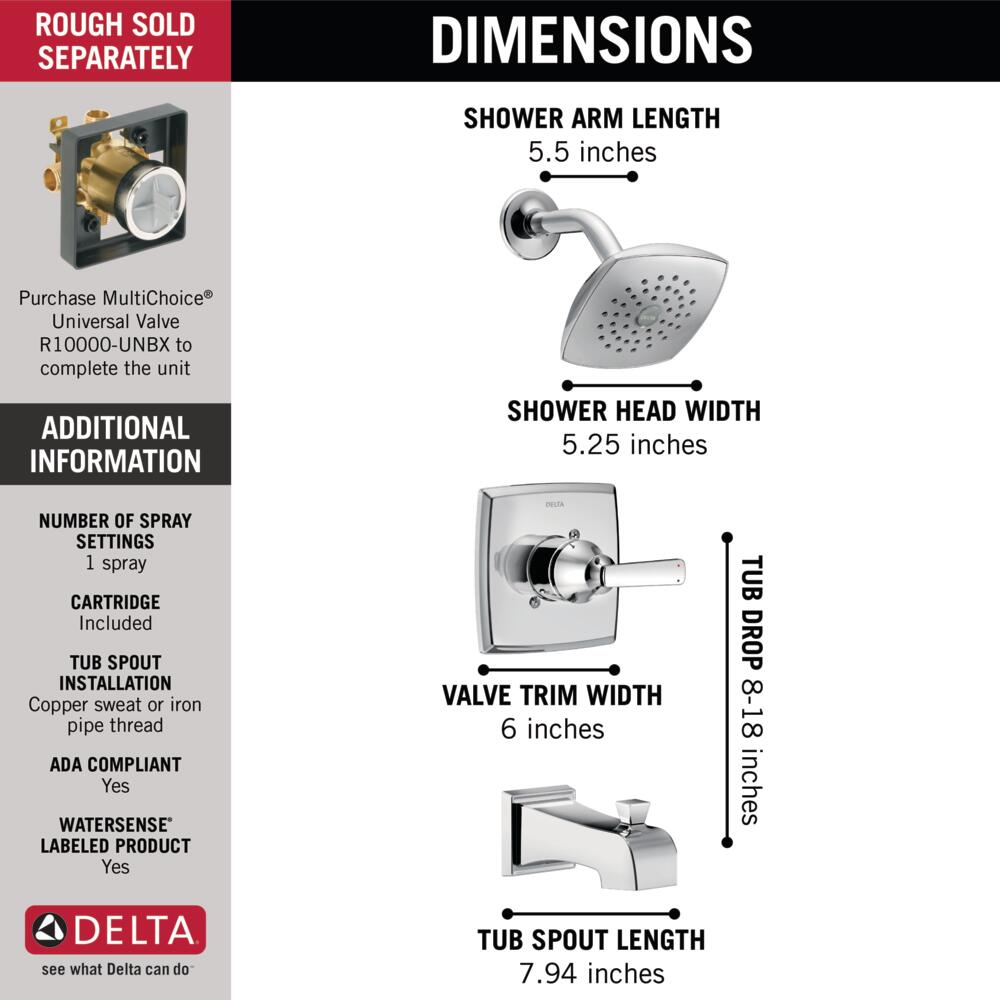 Delta Ashlyn Monitor® 14 Series Tub and Shower Trim Certified Refurbished