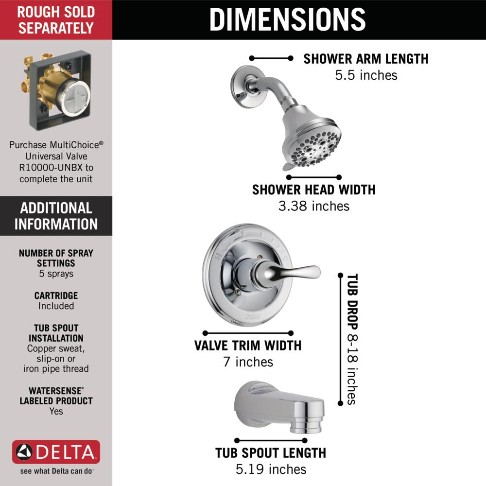 Delta Woodhurst Tub and Shower Trim