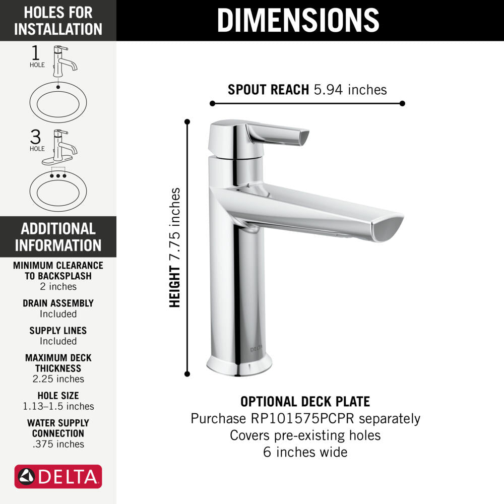 Delta Galeon Single Handle Bathroom Faucet 1.2 GPM