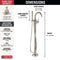 Delta Trinsic Single Handle Floor-Mount Tub Filler Trim with Hand Shower