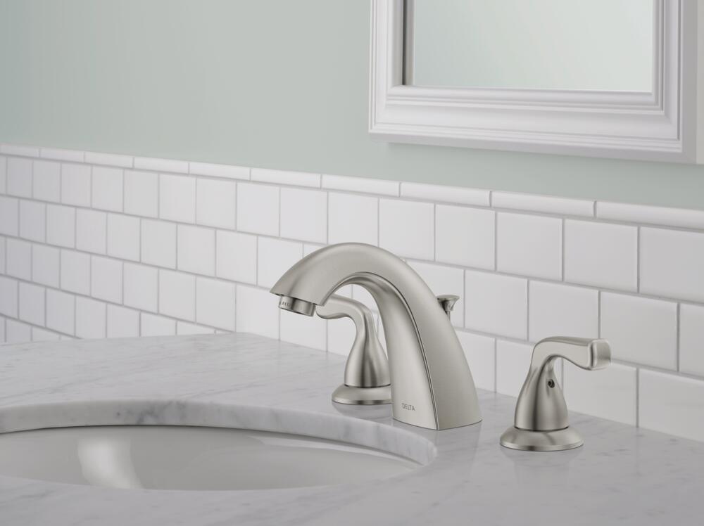 Delta Foundations Two Handle Widespread Bathroom Sink Faucet