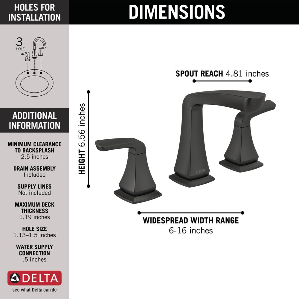 Delta Vesna Two Handle Widespread Bathroom Sink Faucet