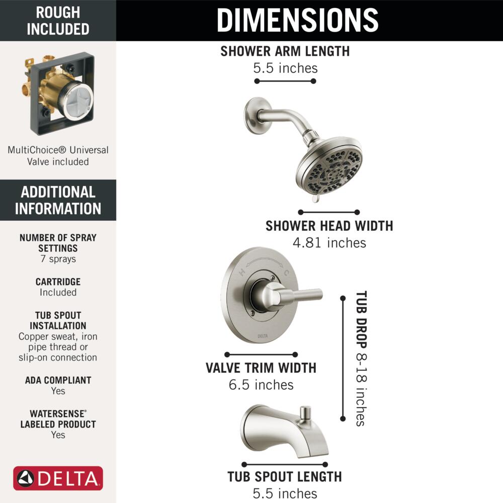 Delta Becker Monitor 14 Series Tub and Shower Trim