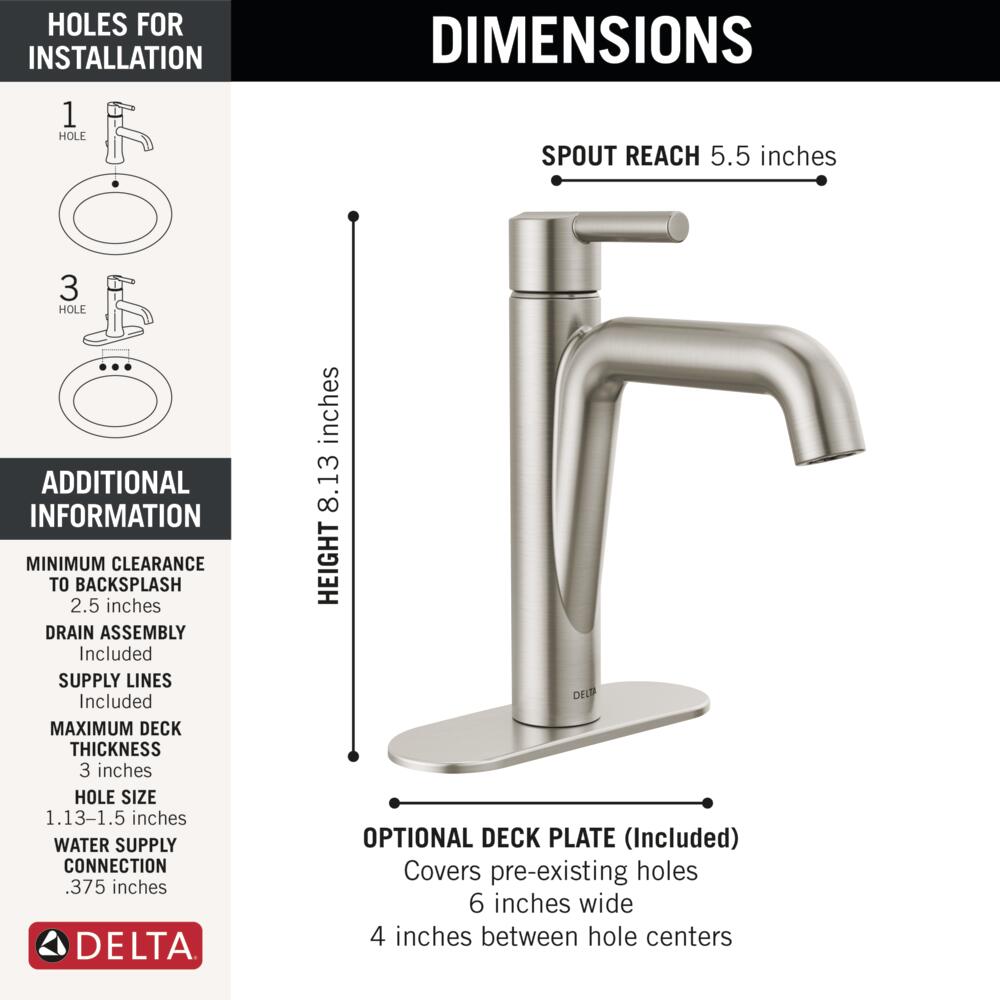 Delta Nicoli Single Handle Bathroom Sink Faucet