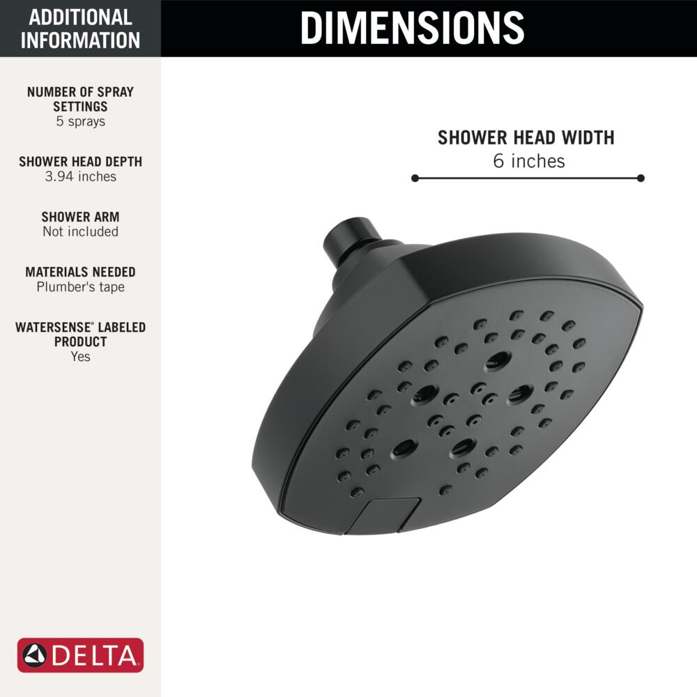 Delta Universal H2Okinetic Shower Head 1.75 GPM 5-Setting Certified Refurbished