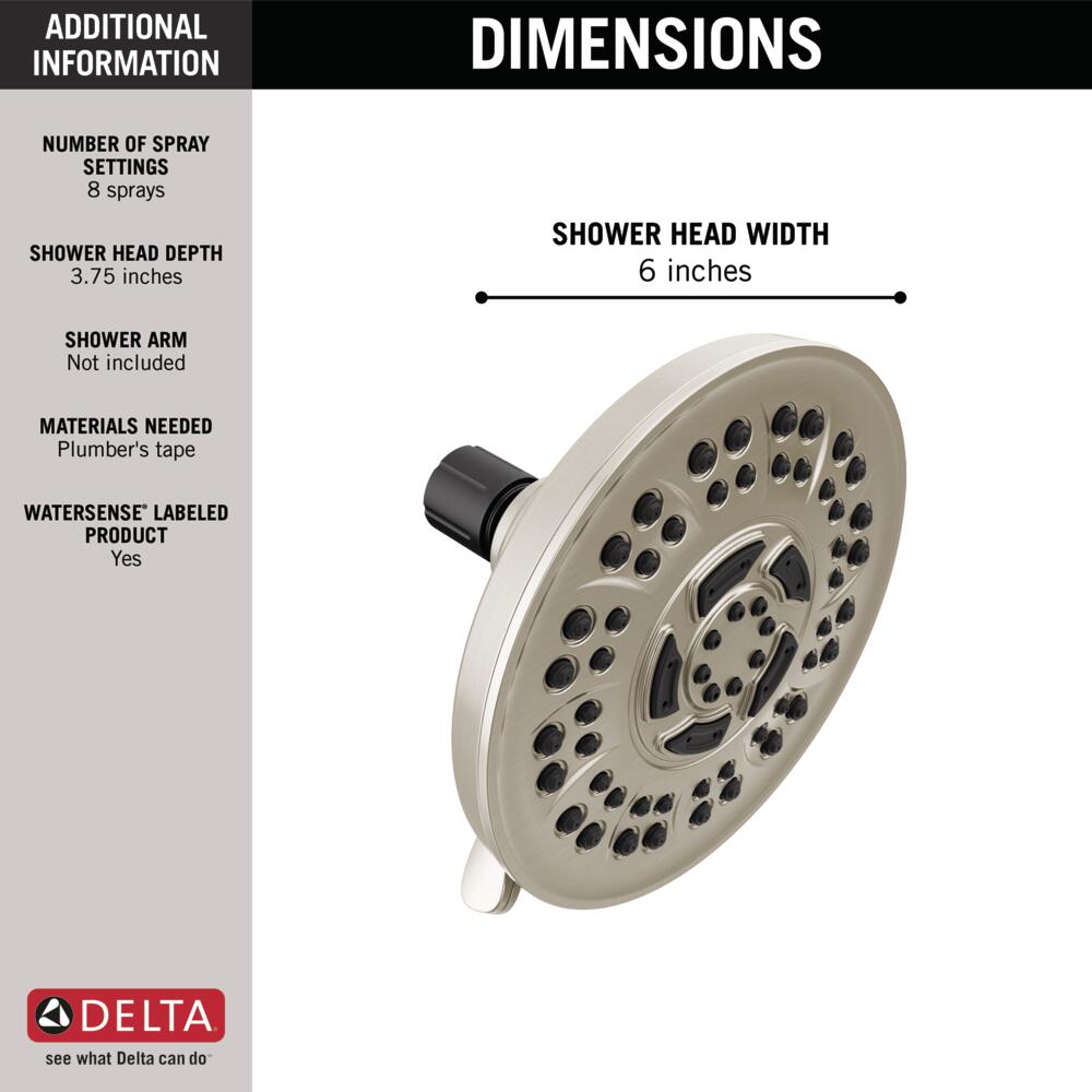 Delta Universal Shower Head 1.75 GPM 8-Setting Certified Refurbished