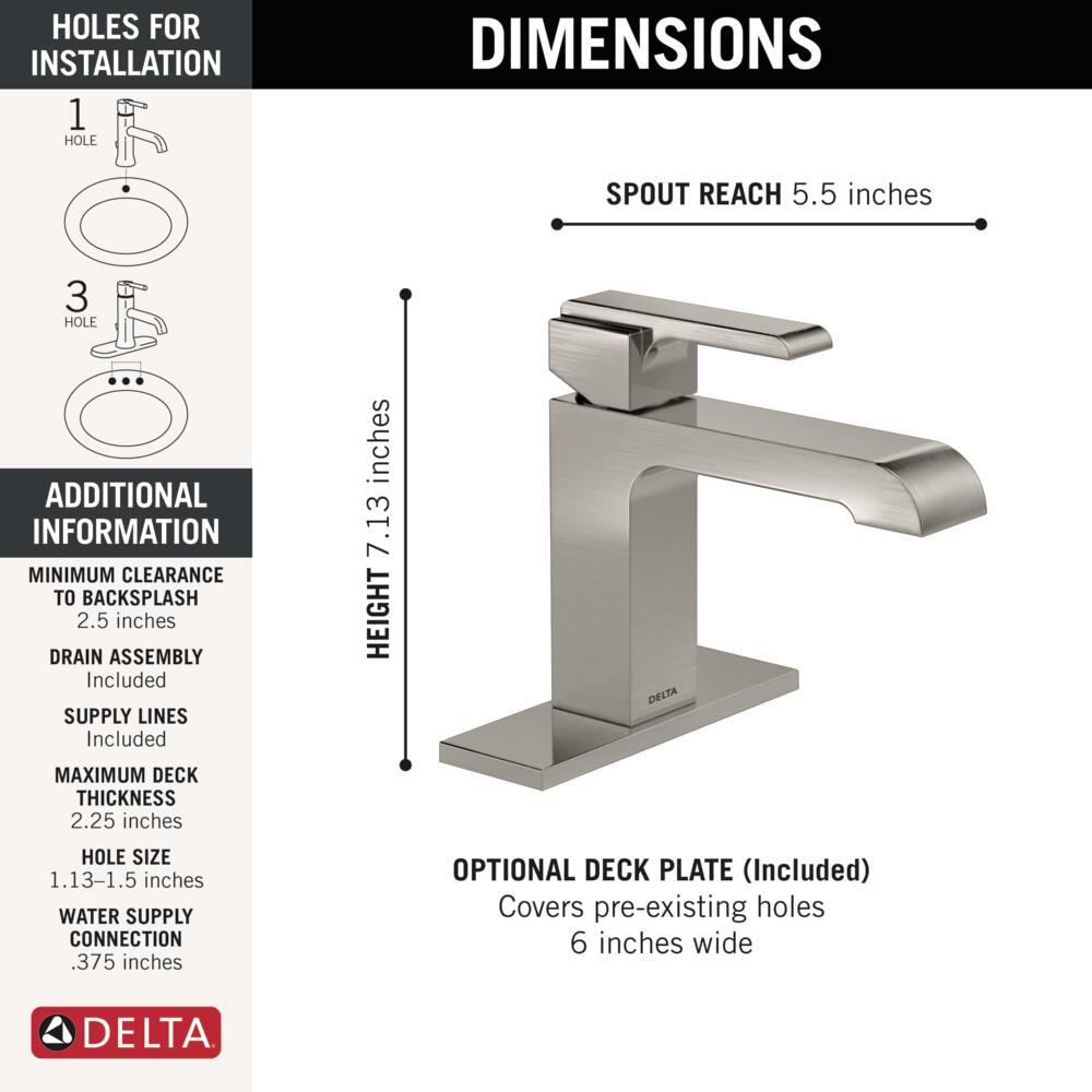 Delta Ara Single Handle Bathroom Sink Faucet