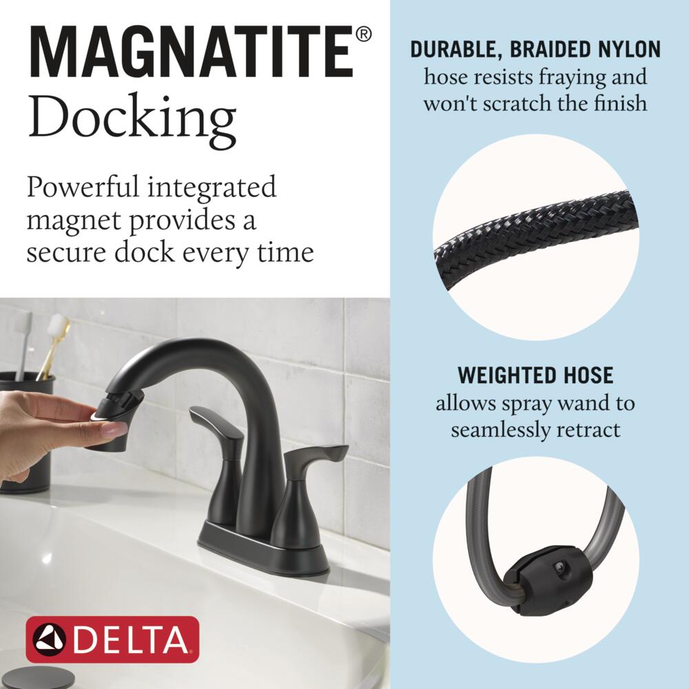 Delta Broadmoor Two Handle Centerset Pull-Down Bathroom Sink Faucet