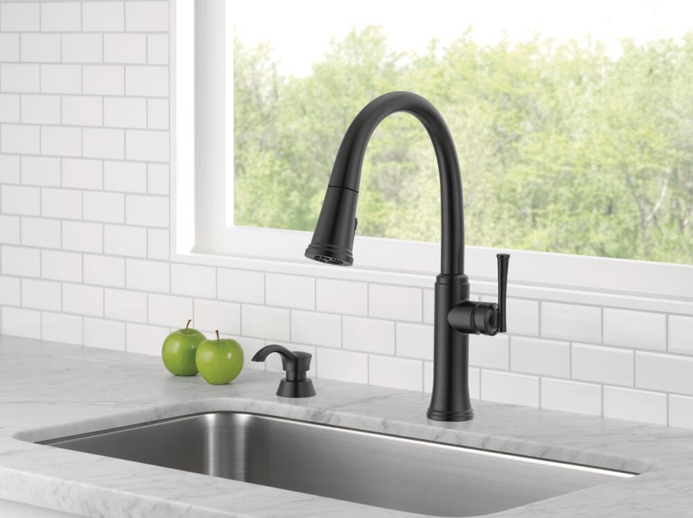 Delta Eldridge Pull-Down Kitchen Faucet with Soap Dispenser