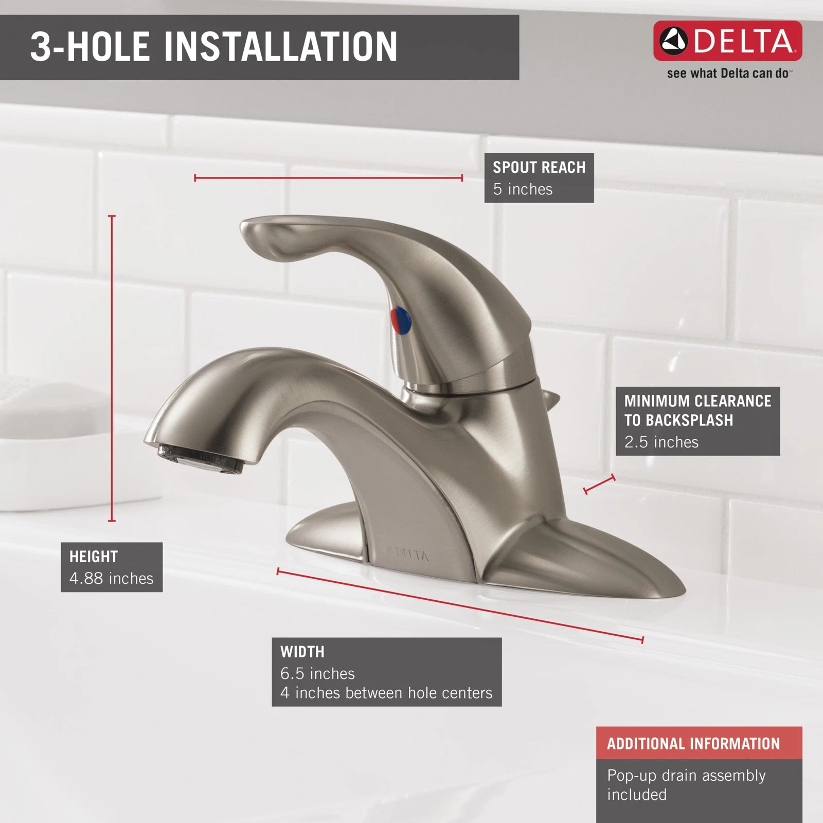 Delta Classic Centerset Bathroom Faucet 1-Handle