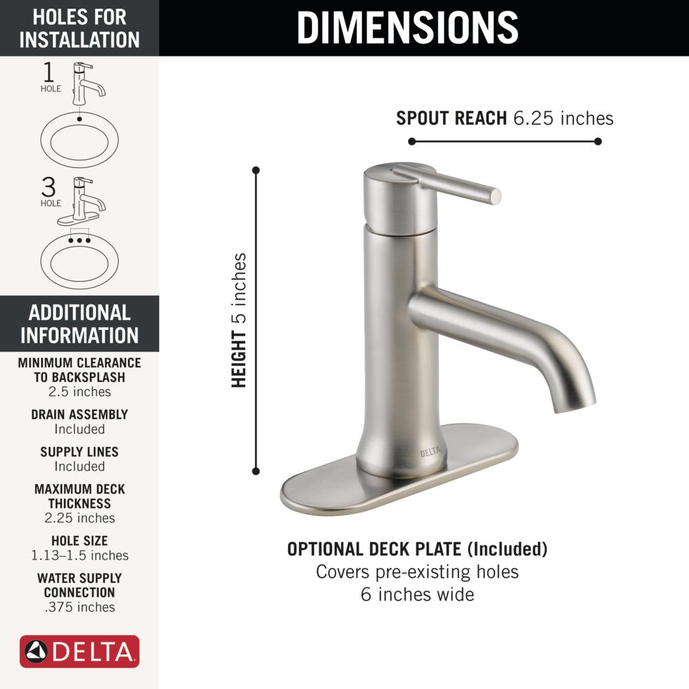 Delta Trinsic Single Handle Bathroom Faucet Certified Refurbished