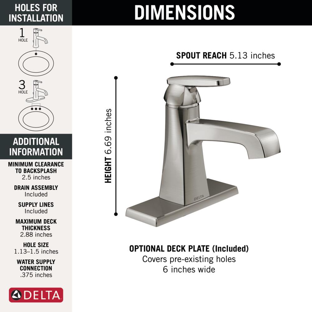 Delta Ashlyn Single Handle Bathroom Sink Faucet